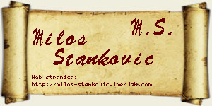 Miloš Stanković vizit kartica